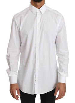 Elegant Slim Fit Dress Shirt in Pure White Dolce & Gabbana