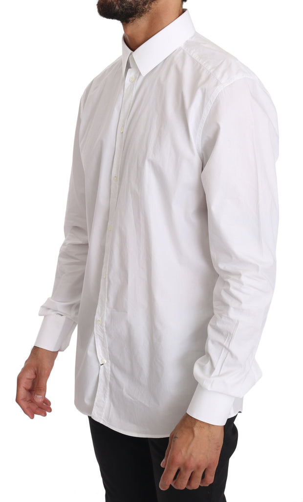 Elegant Slim Fit Dress Shirt in Pure White Dolce & Gabbana