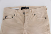 Beige Cotton Stretch Slim Fit Jeans Cavalli