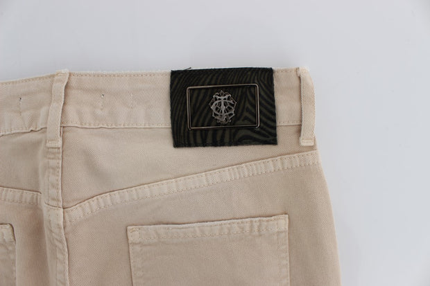 Beige Cotton Stretch Slim Fit Jeans Cavalli