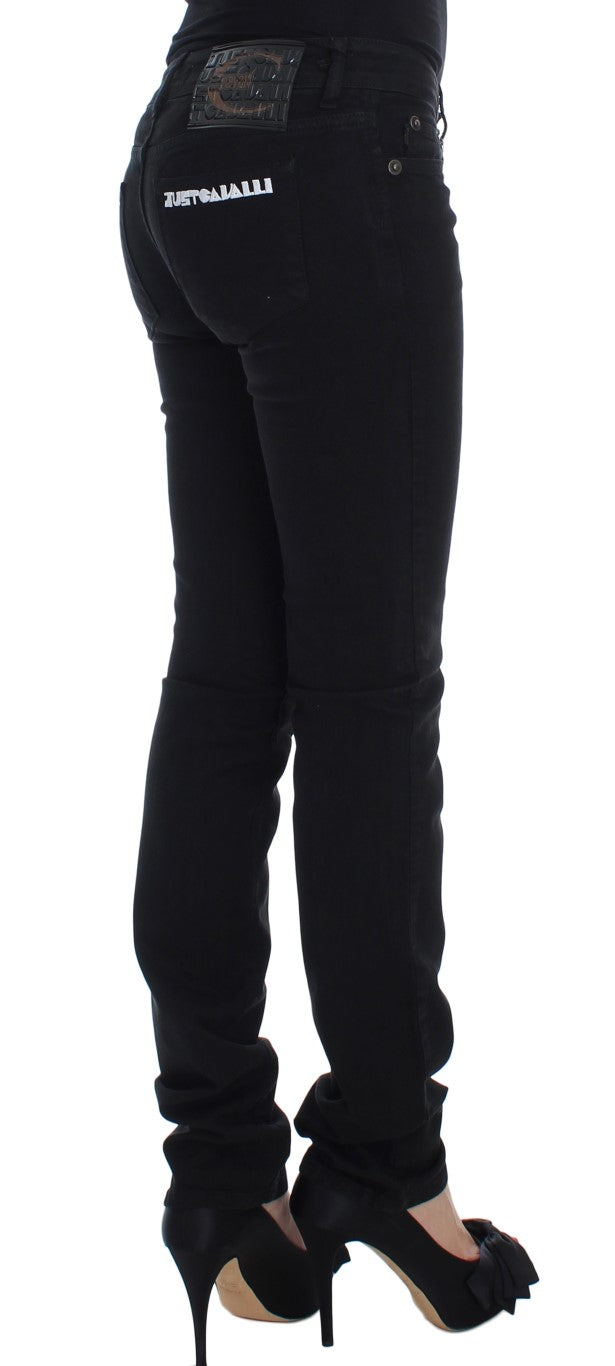 Chic Slim Skinny Black Jeans Cavalli