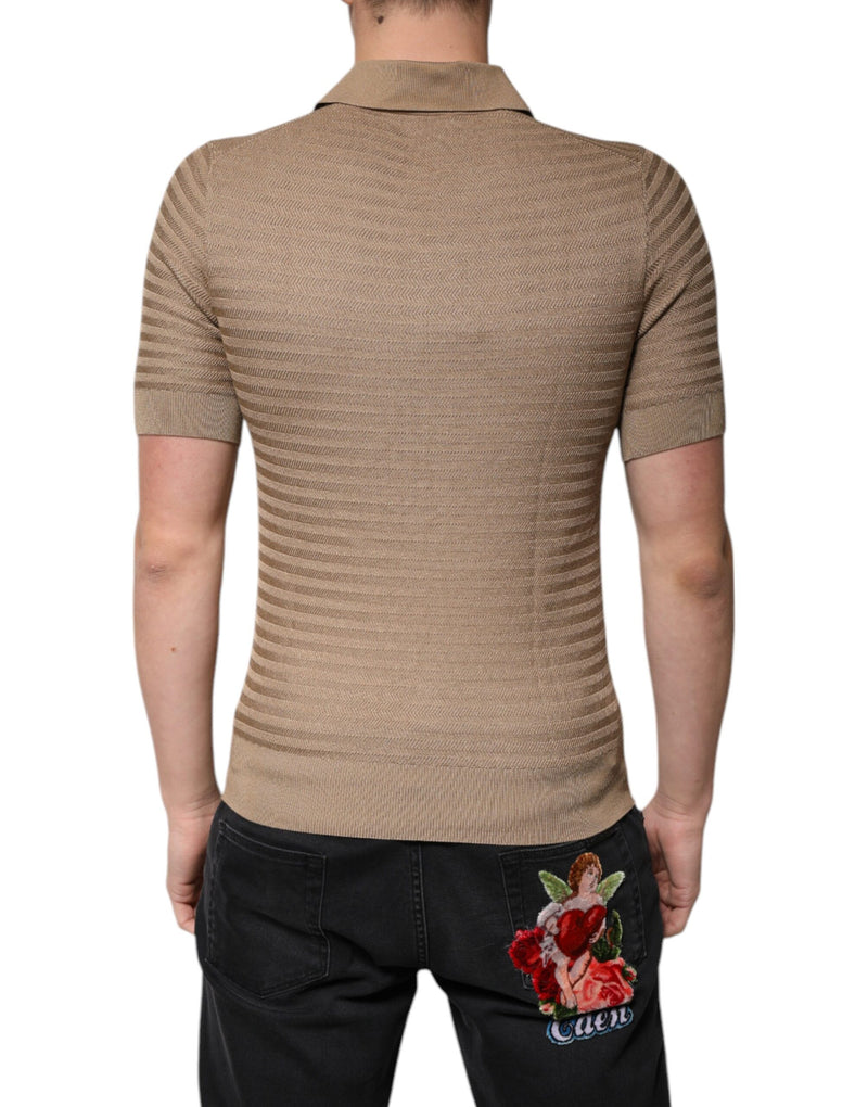 Brown Collared Short Sleeves Polo T-shirt