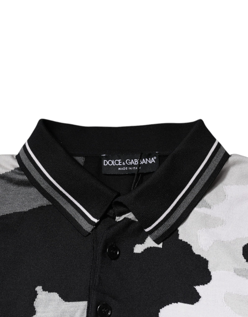 Multicolor Camouflage Collared Polo T-shirt