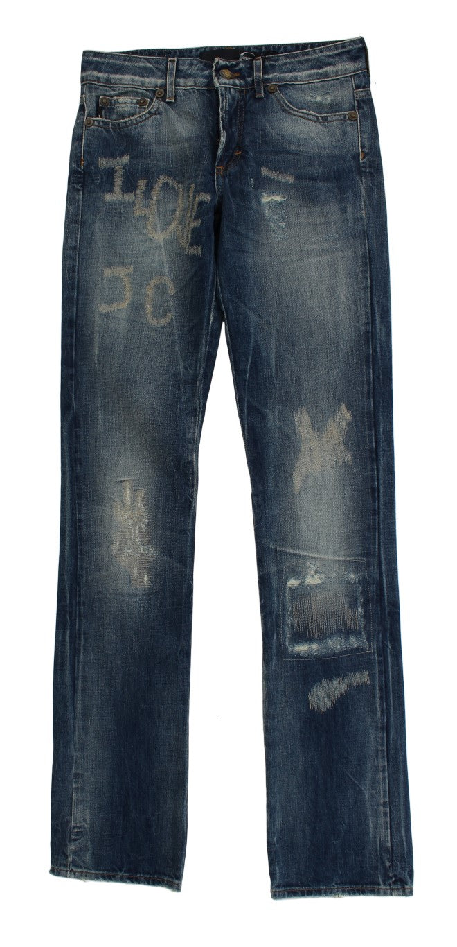 Elegant Flare Fit Blue Denim Jeans Cavalli