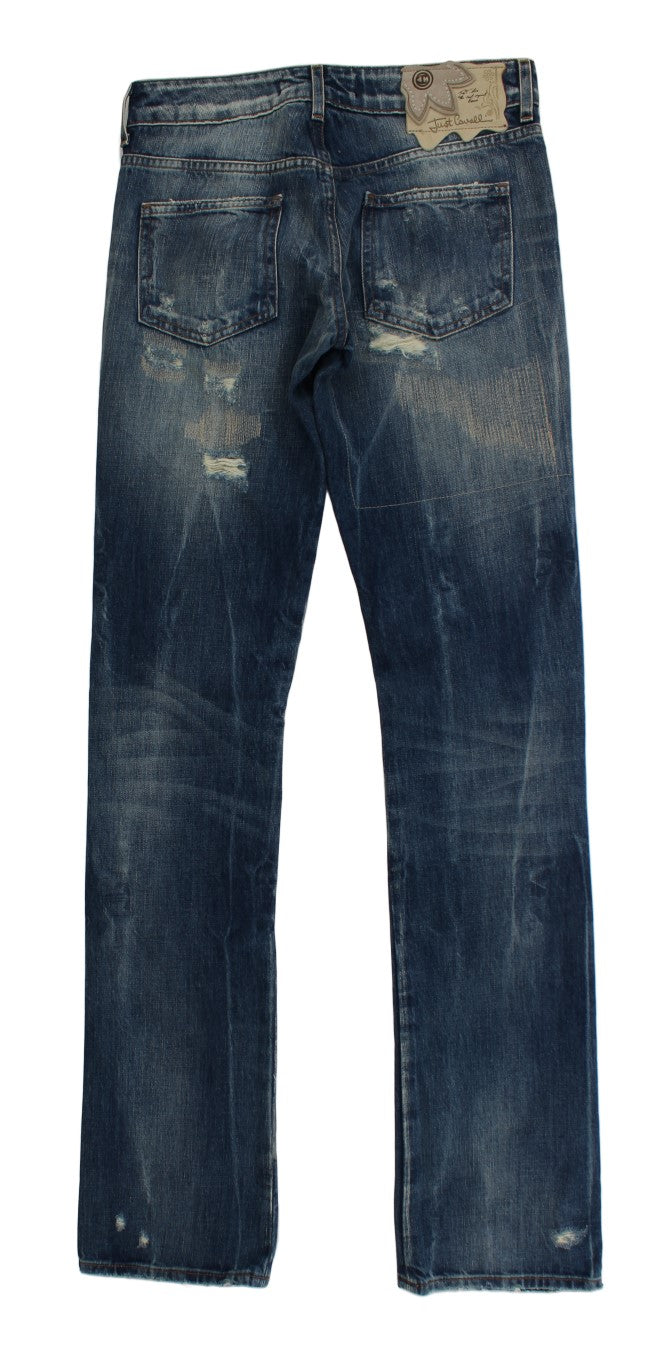 Elegant Flare Fit Blue Denim Jeans Cavalli