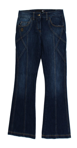 Elegant Flare Leg Low Waist Denim Cavalli