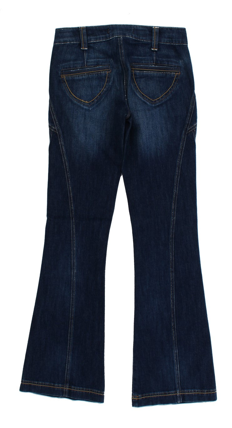 Elegant Flare Leg Low Waist Denim Cavalli