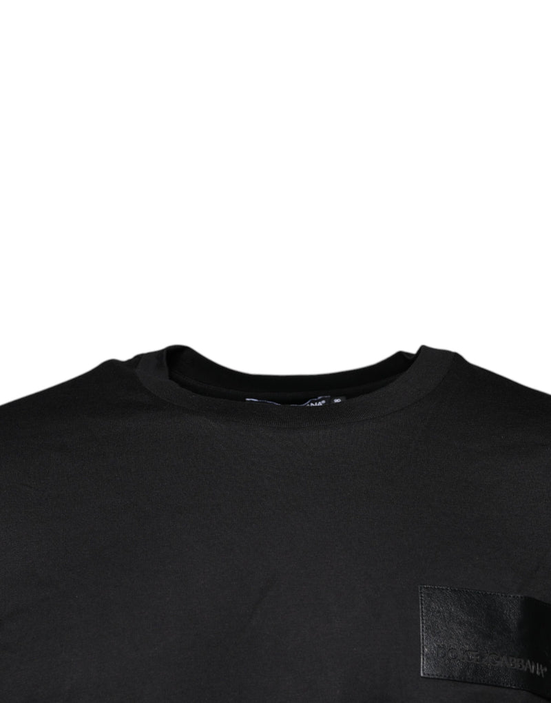 Black DG Logo Cotton Crew Neck T-shirt