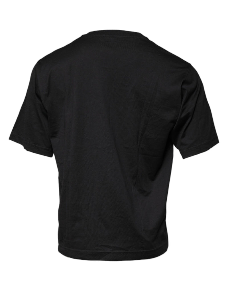 Black DG Logo Cotton Crew Neck T-shirt