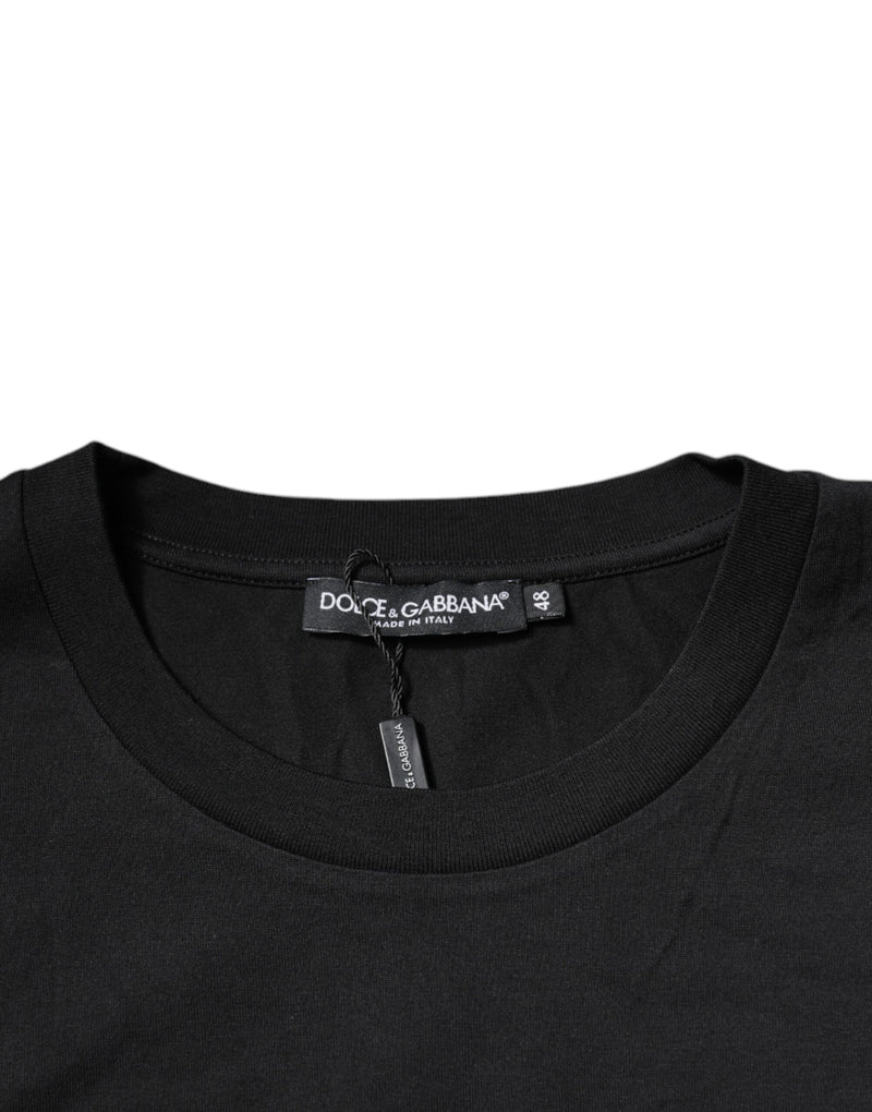 Black DG Logo Cotton Crew Neck T-shirt