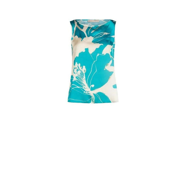 Turquoise Polyester Blouse Rinascimento