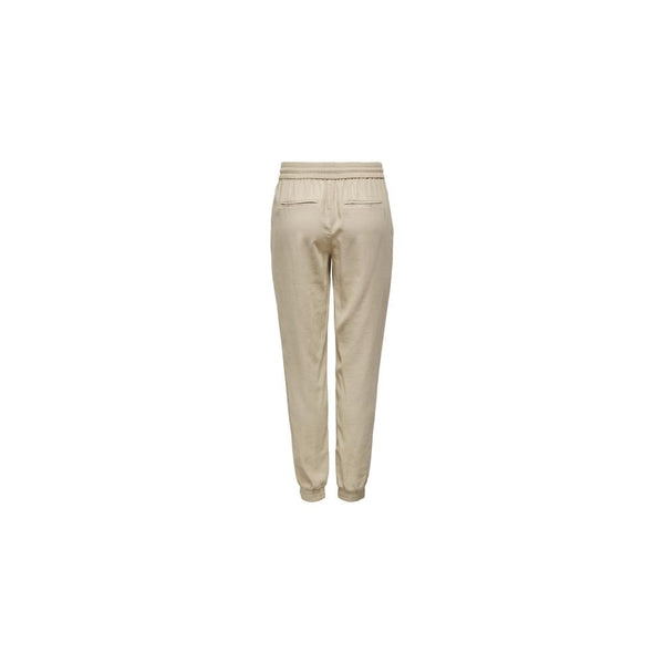 Beige Viscose Jeans & Pant