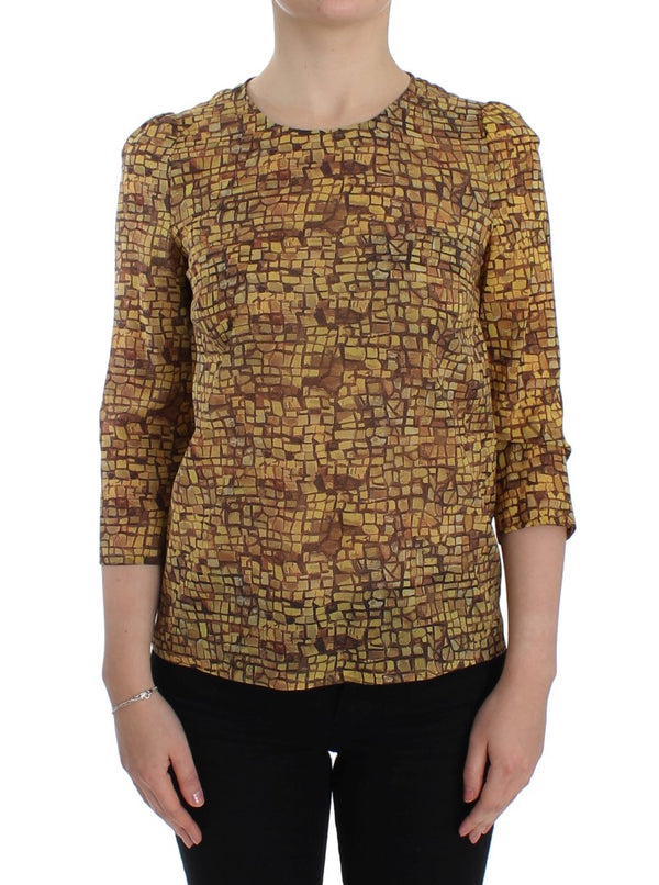 Sicilian Mosaic Print Silk Blouse Dolce & Gabbana