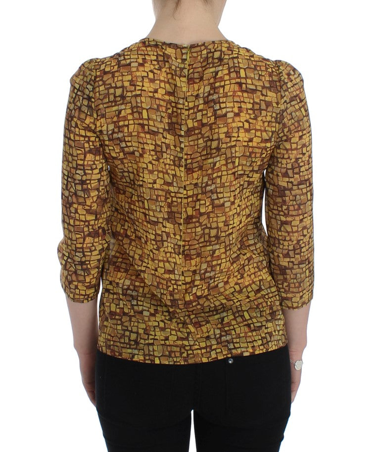 Sicilian Mosaic Print Silk Blouse Dolce & Gabbana