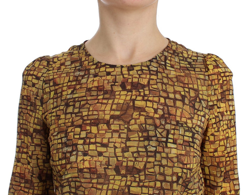 Sicilian Mosaic Print Silk Blouse Dolce & Gabbana