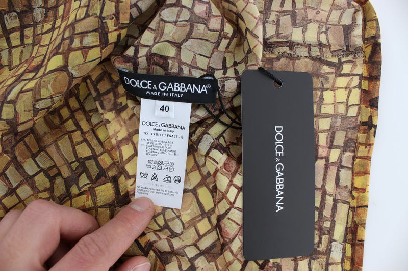 Sicilian Mosaic Print Silk Blouse Dolce & Gabbana