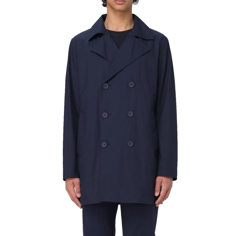 Blue Recycled Polyester Men Jacket