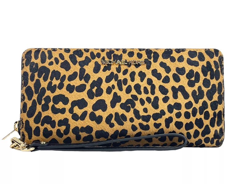 Jet Set Animal Print Continental Wristlet Wallet Michael Kors