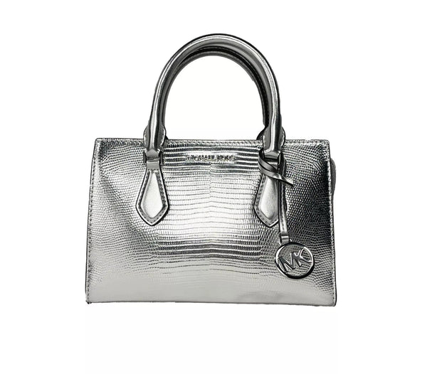 Sheila Small Crossbody Satchel Purse Bag Silver Michael Kors