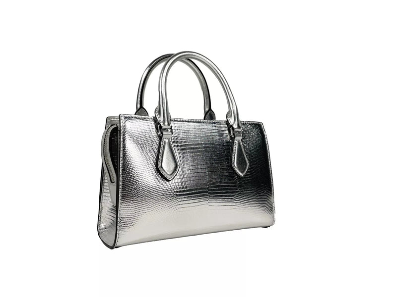 Sheila Small Crossbody Satchel Purse Bag Silver Michael Kors