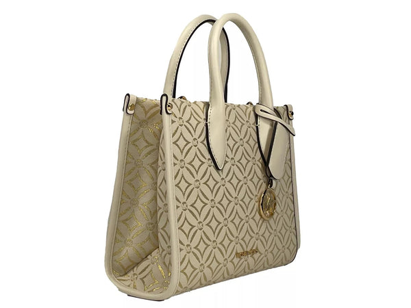 Mirella Small Top Zip Crossbody Tote Bag Creme Michael Kors