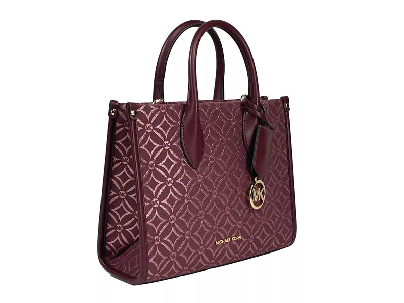 Mirella Small Top Zip Crossbody Tote Bag Oxblood Michael Kors