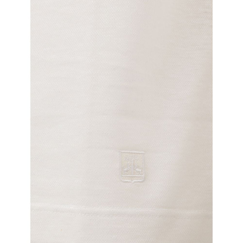 White Linen Polo Shirt