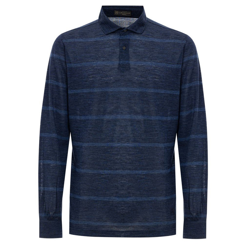 Blue Wool Vergine Polo Shirt