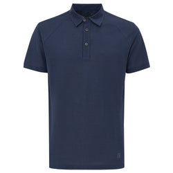 Navy Blue Cotton Polo Shirt