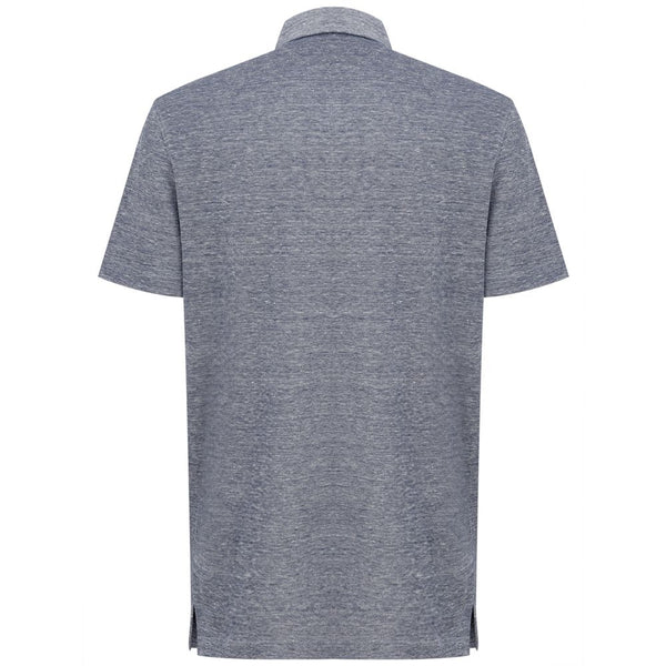 Gray Linen Polo Shirt