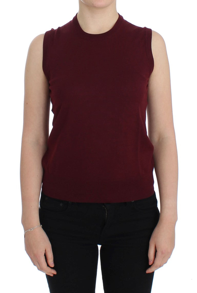 Elegant Red Wool Sleeveless Pullover Vest Dolce & Gabbana