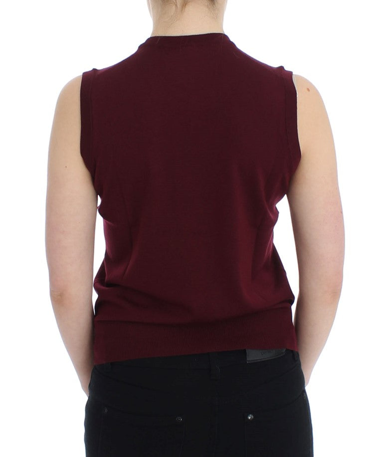 Elegant Red Wool Sleeveless Pullover Vest Dolce & Gabbana