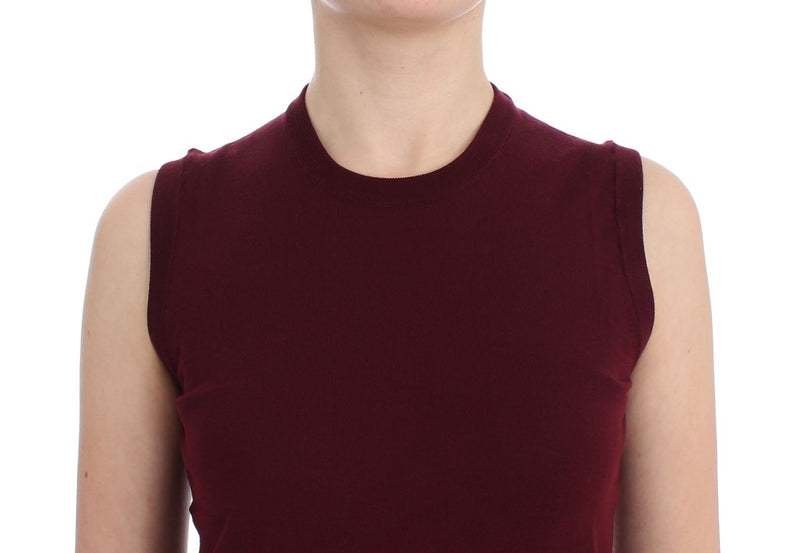 Elegant Red Wool Sleeveless Pullover Vest Dolce & Gabbana