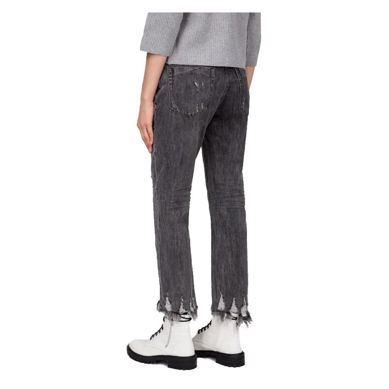 Gray Cotton Jeans & Pant