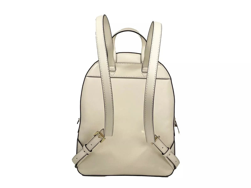 Jaycee Medium Pebble Leather Zip Pocket Backpack Bag Cream Michael Kors