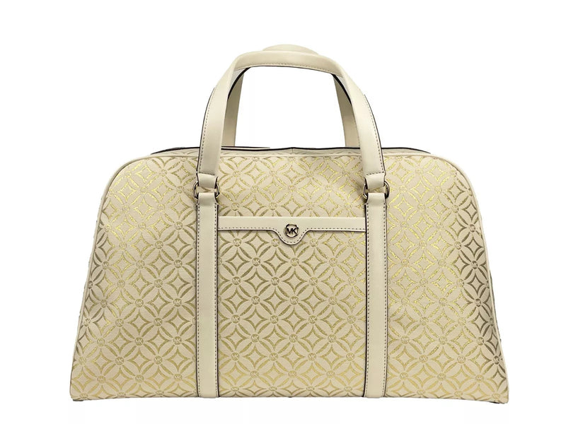 Travel XL Weekender Duffle Luggage Bag Creme Gold Michael Kors