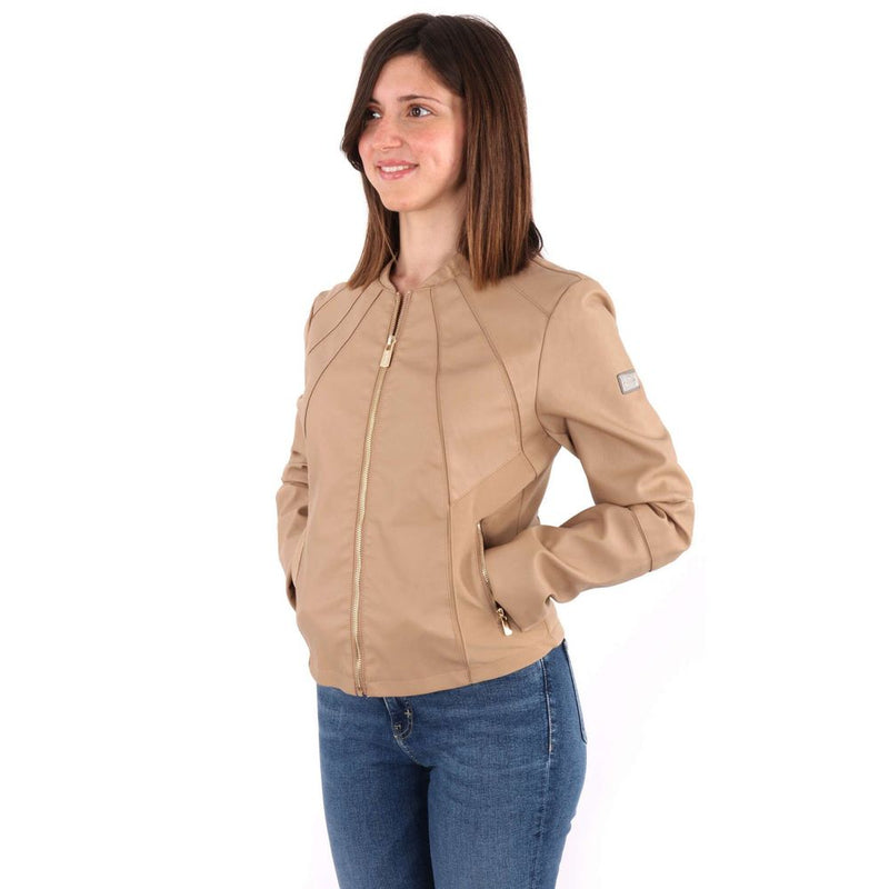 Beige Polyethylene Jackets & Coat