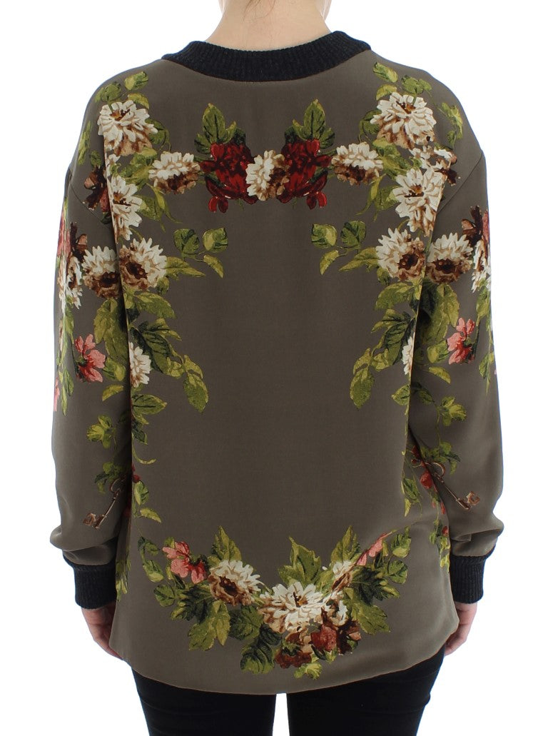 Enchanted Sicily Silk Crewneck Blouse Dolce & Gabbana