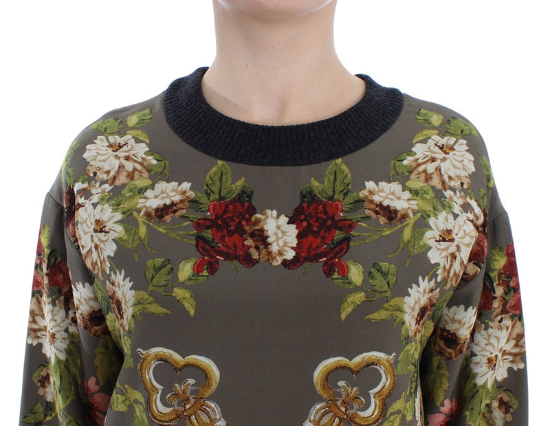 Enchanted Sicily Silk Crewneck Blouse Dolce & Gabbana