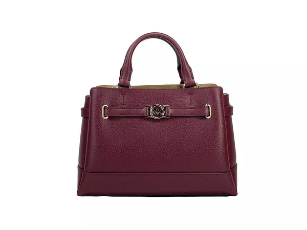 Reed Small Leather Belted Satchel Crossbody Bag Oxblood Michael Kors