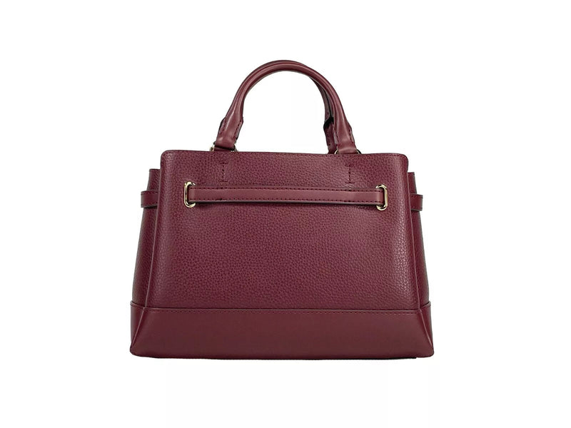 Reed Small Leather Belted Satchel Crossbody Bag Oxblood Michael Kors