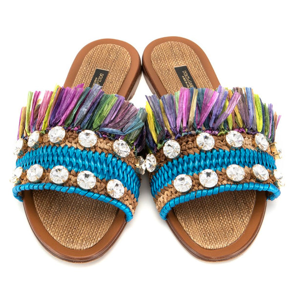 Multicolor Leather Di Lambskin Sandal Dolce & Gabbana