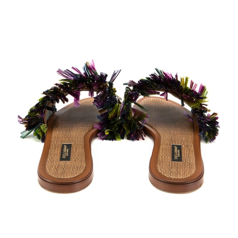 Multicolor Leather Di Lambskin Sandal Dolce & Gabbana