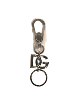 Silver Brass DG Logo Keychain Metal Ring Keyring