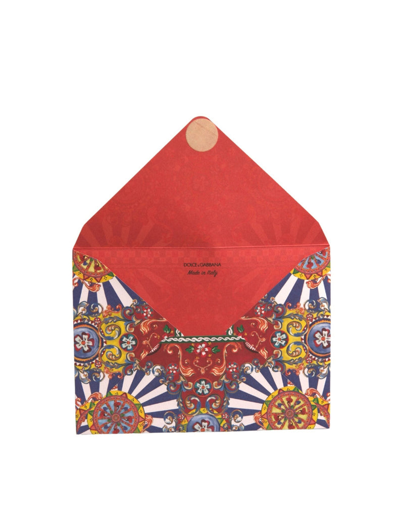 Multicolor Carretto Siciliano Envelope Post Card Holder Dolce & Gabbana
