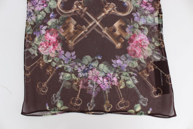 Elegant Floral Silk Blouse with Cap Sleeves Dolce & Gabbana