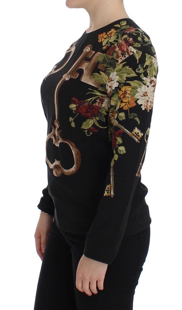 Elegant Medieval Print Silk Blouse Dolce & Gabbana