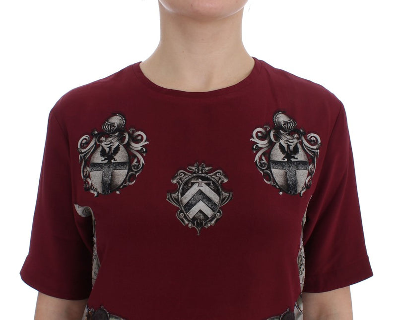 Enchanted Sicily Silk Blouse with Knight Print Dolce & Gabbana