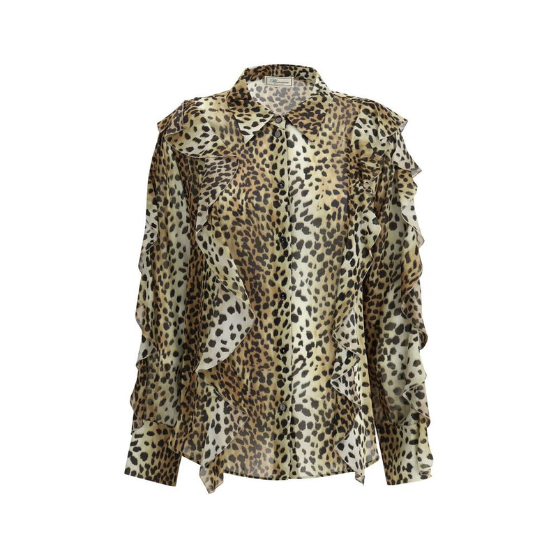 Silk chiffon leopard Shirt