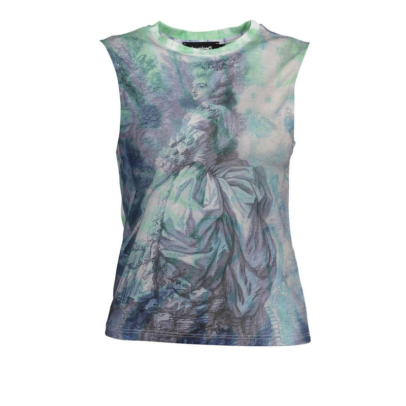 Light Blue Polyester Women Top Desigual